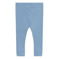 Petit Bateau - Leggings de canalé con logo de algodón orgánico | Azul claro