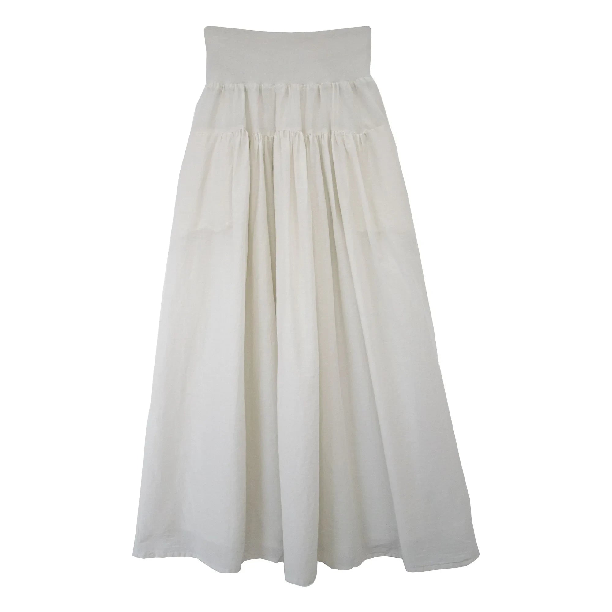 THEAVANT - Falda de popelín de algodón y seda Charlotte | Blanco