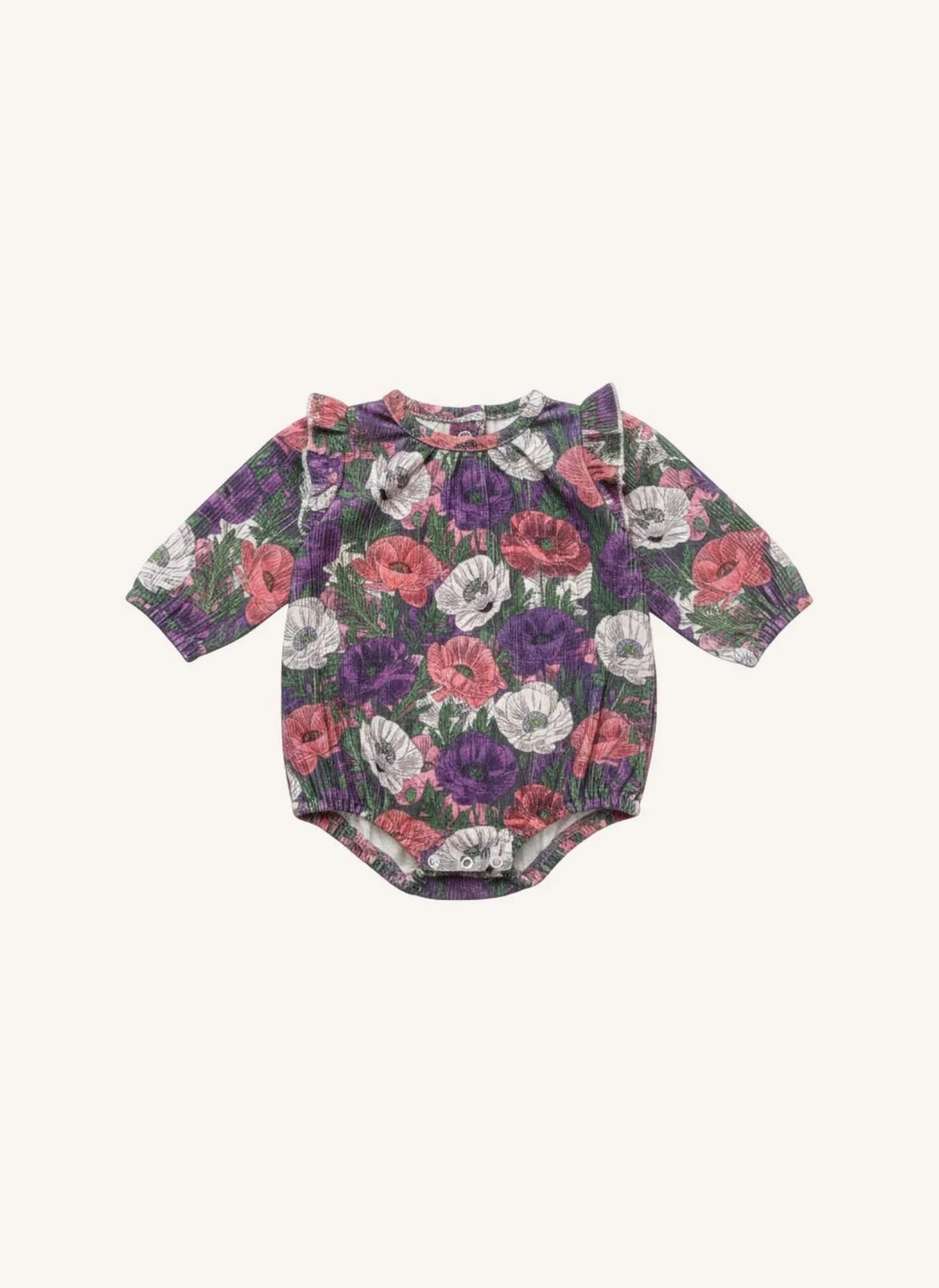 Studio Bohème - Esmée Mono de Terciopelo Orgánico con Diseño de Flores | Morado