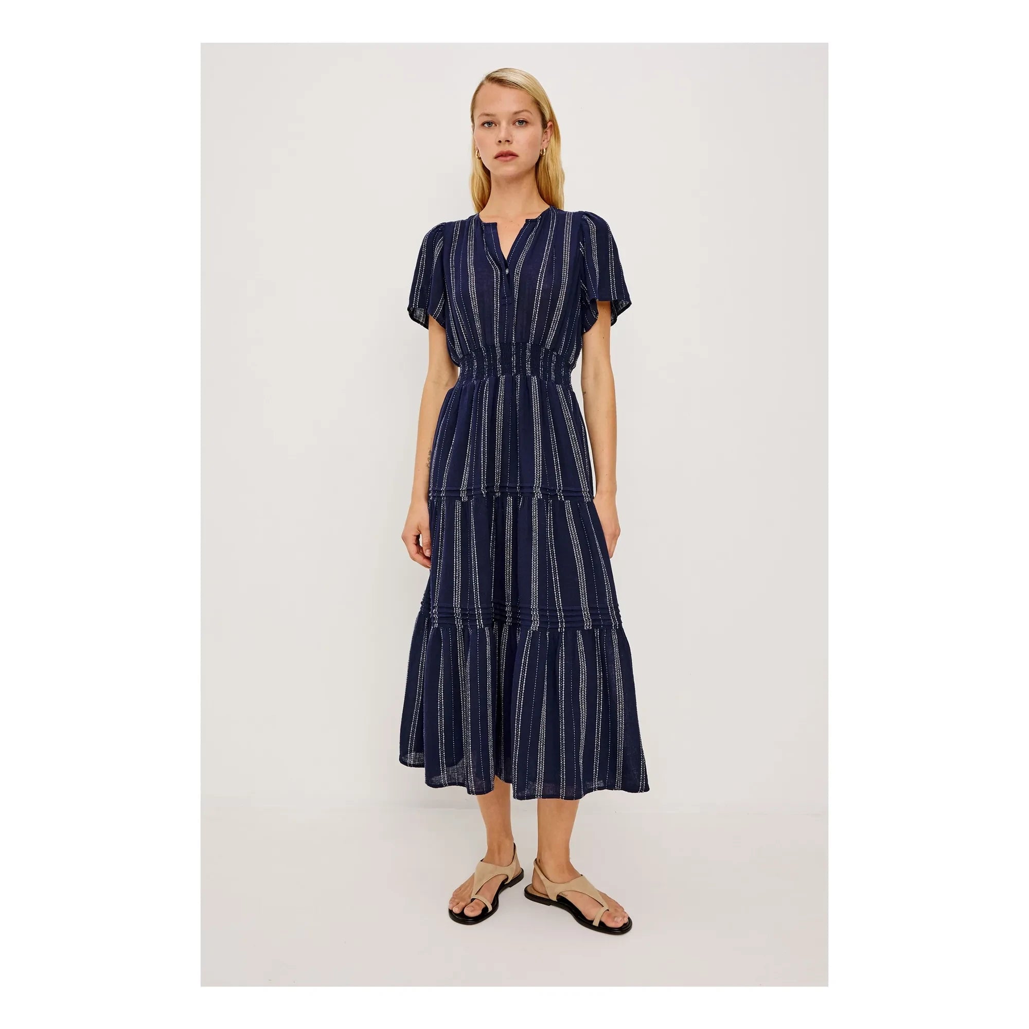 Rails - Vestido a rayas Cannes | Azul marino