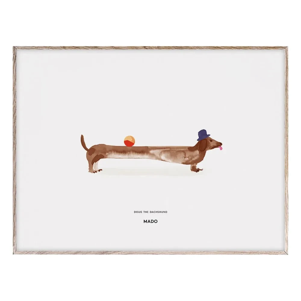 Mado - Póster Doug el Perro Salchicha 40x30 cm
