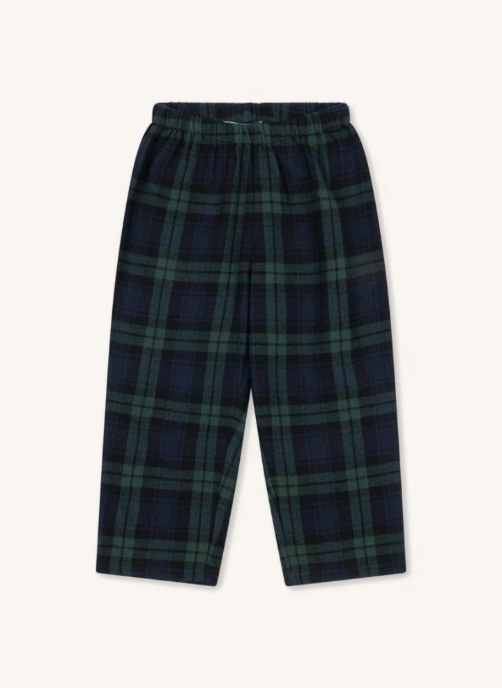 Konges Sløjd - Pantalón de franela a cuadros de algodón orgánico | Verde