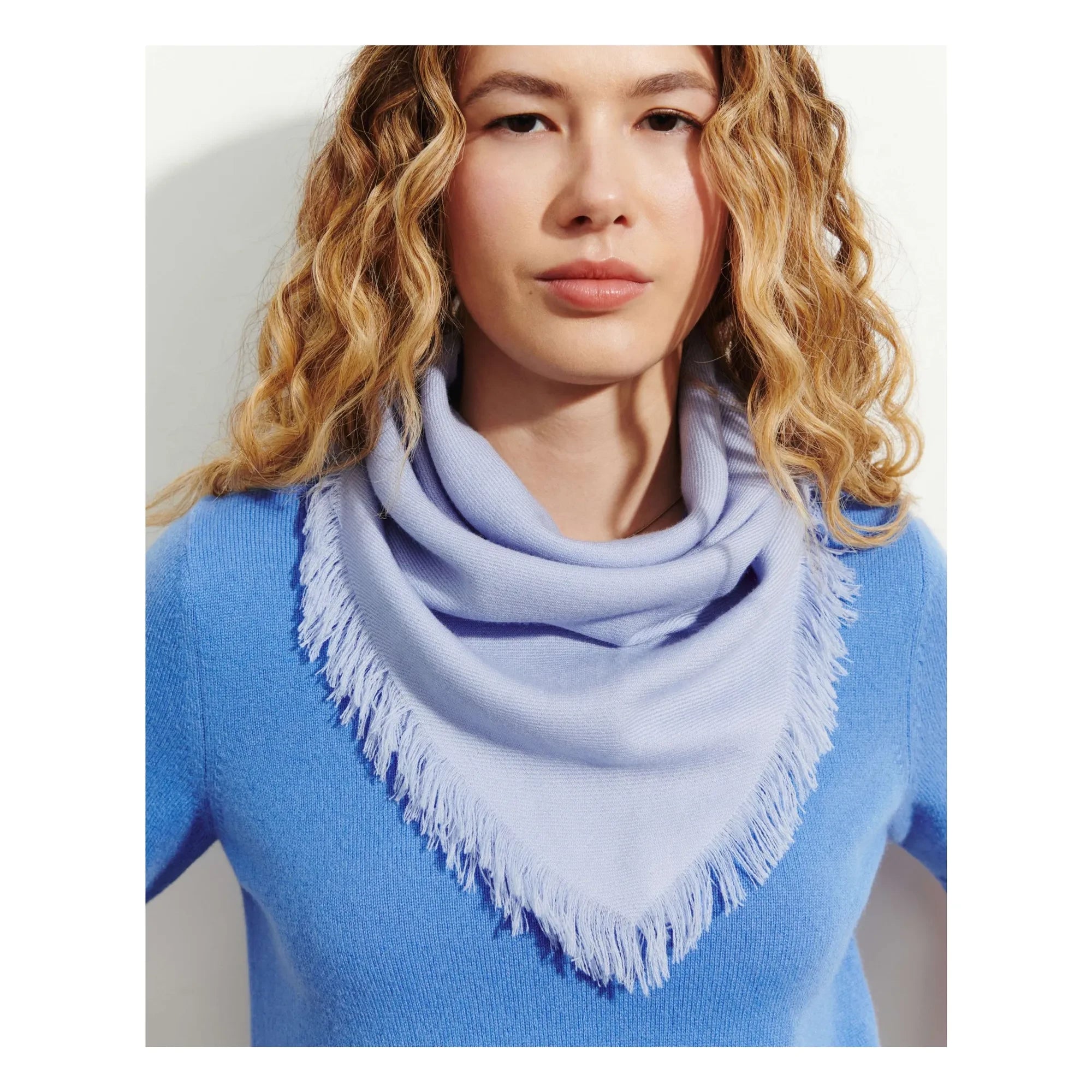 Bompard - Mini sarga cachemir cuadrada | Azul claro