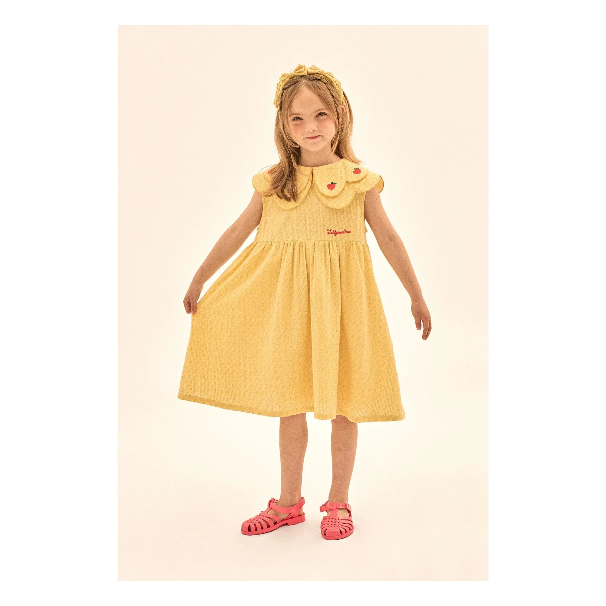 Jelly Mallow - Vestido con cuello con volantes | Amarillo
