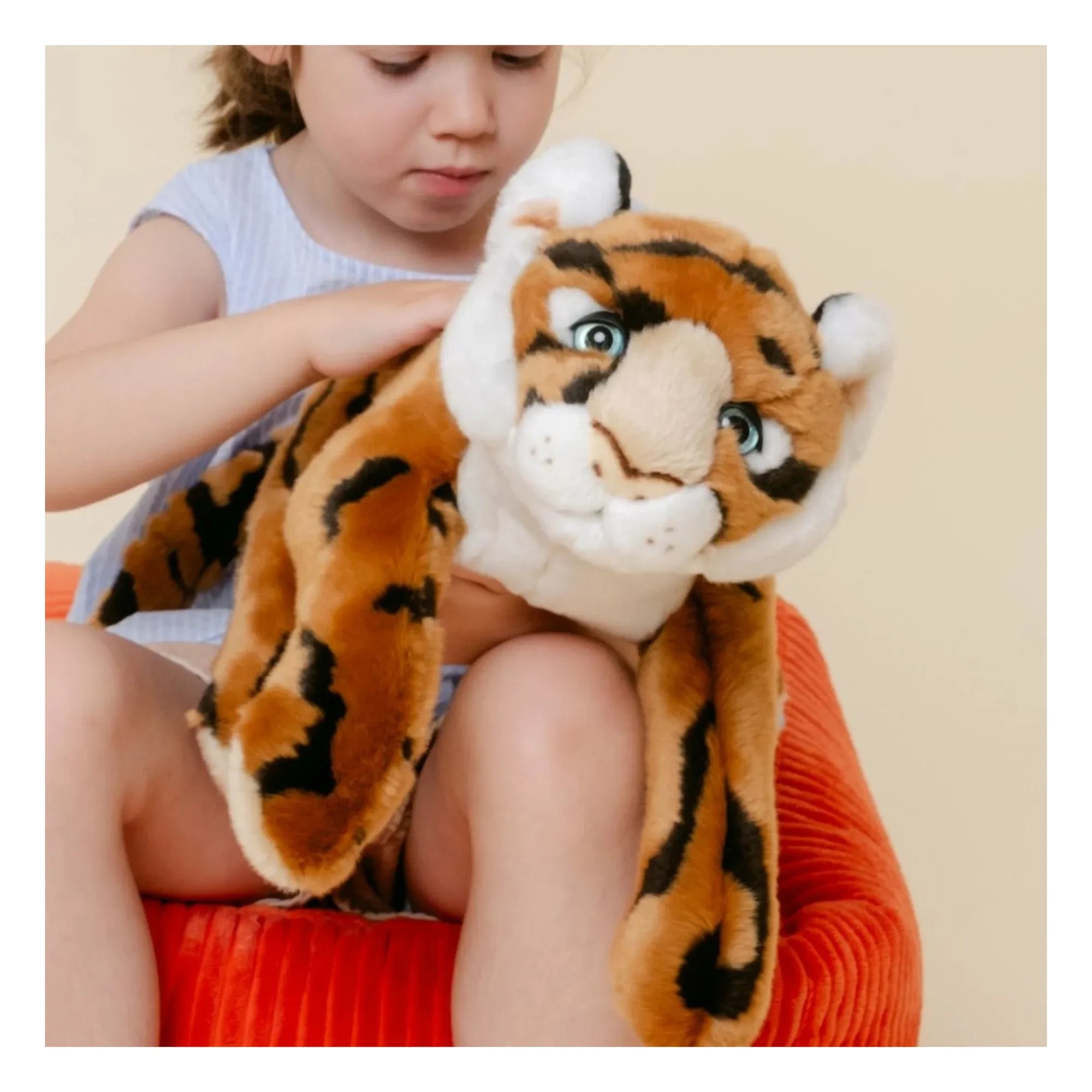 La Pelucherie - Peluche de tigre César 35 cm | Naranja