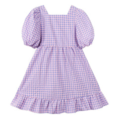 Mipounet - Vestido de manga corta fruncido con cuello cuadrado | Lila