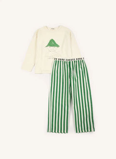 Bobo Choses - Bobo Choses Conjunto de camiseta y pantalón de algodón orgánico | Verde