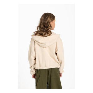 Hundred Pieces - Sudadera con cremallera de algodón orgánico Blush Forever | Crema