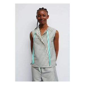 Dr Bloom - Blusa de rayas de menta | Caqui