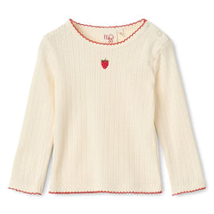 Flöss - Camiseta de punto calado Flora | Crema