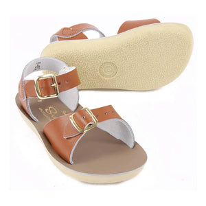 Salt-Water - Sandalias impermeables de piel con doble hebilla Surfer | Camel