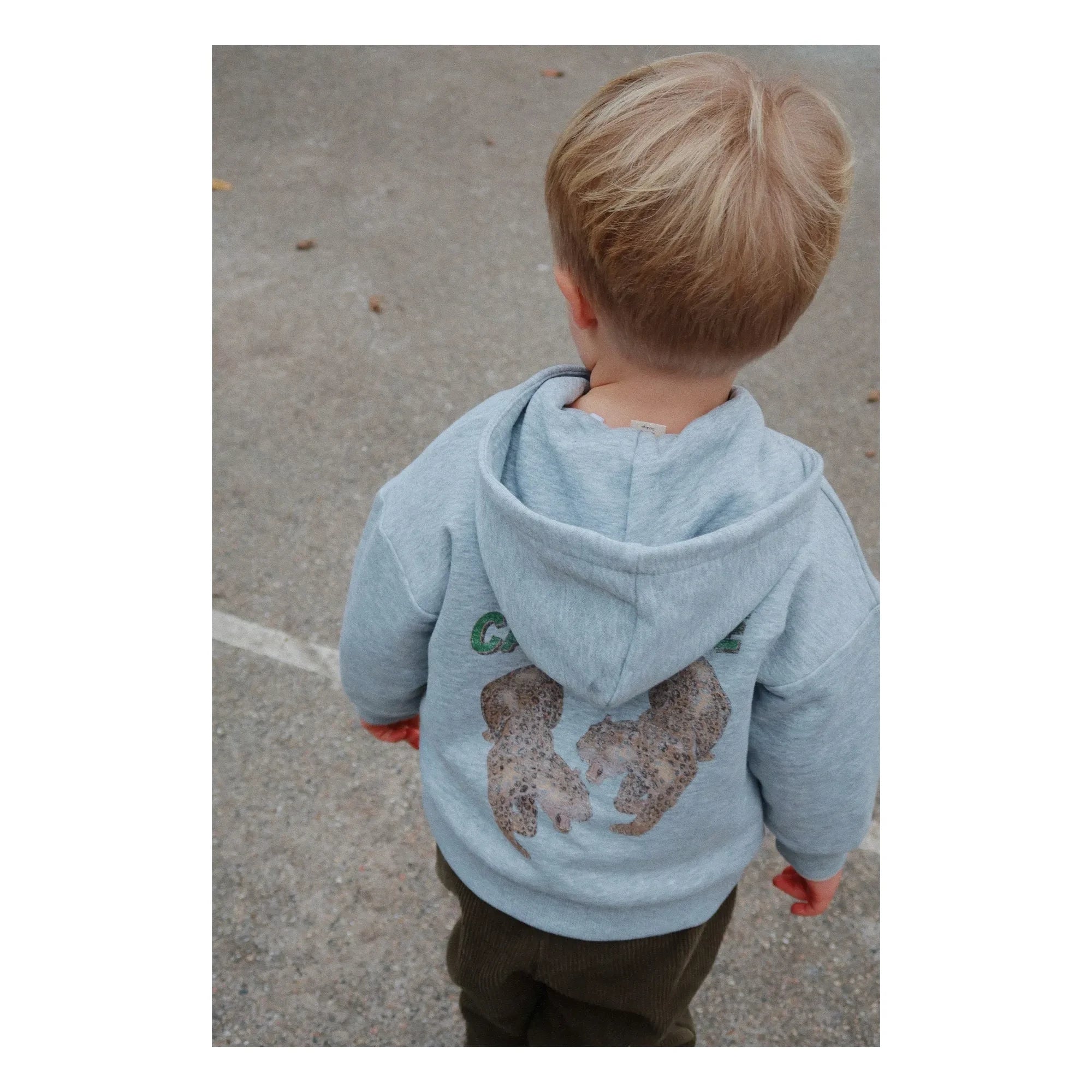 Konges Sløjd - Sudadera Lou Tigres de algodón orgánico | Gris jaspeado