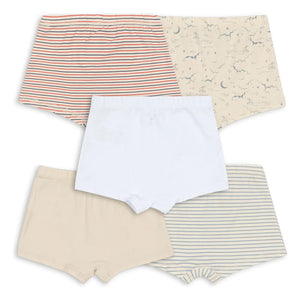 Konges Sløjd - Bóxer slip de algodón orgánico a rayas - Paquete de 5 | Beige