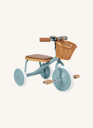 Banwood - Bicicleta de tres ruedas de metal y madera | Teal Azul