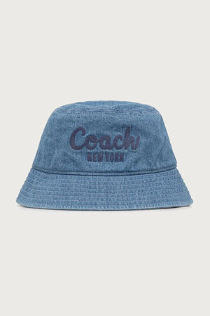 Sombrero tipo bucket de denim para mujer Coach