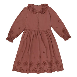 the new society - Vestido Bordado de Algodón Orgánico Beatrice | Lie de vin