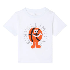 Stella McCartney Kids - Camiseta Stella Basket de algodón orgánico | Blanco