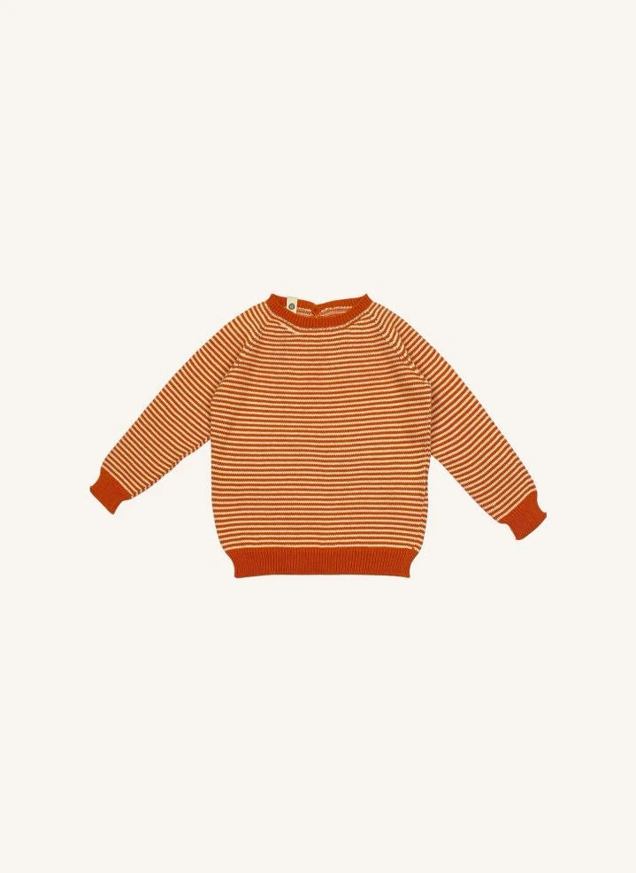 Bayiri - Lazy Bug Jersey de Algodón Orgánico a Rayas | Rojo