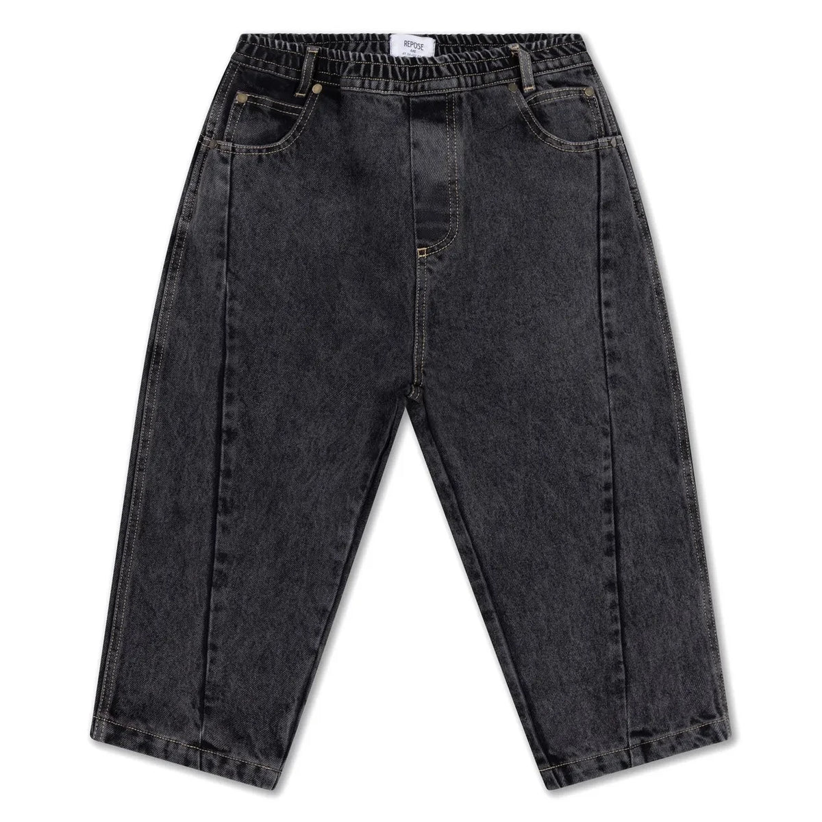 Repose AMS - Jeans de pernera ancha de algodón orgánico | Gris carbón
