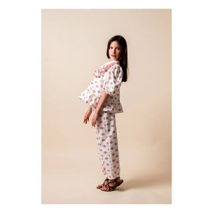 birinit - Camisa Monzón de algodón orgánico con volantes | Blanco