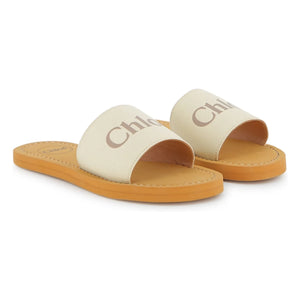 Chloé - Sandalias con logo | Blanco