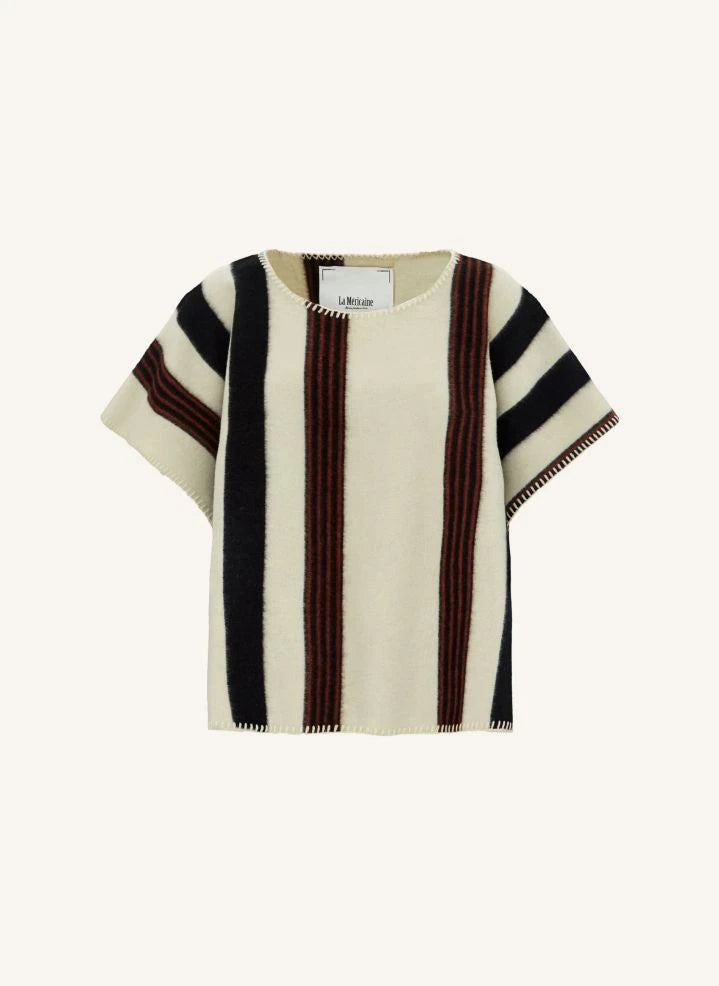 La Méricaine - Pancho Largo de Lana Reciclada Blackfeet | Ecru