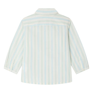 Bonpoint - Camisa de popelín de algodón orgánico a rayas Lawson | Turquesa