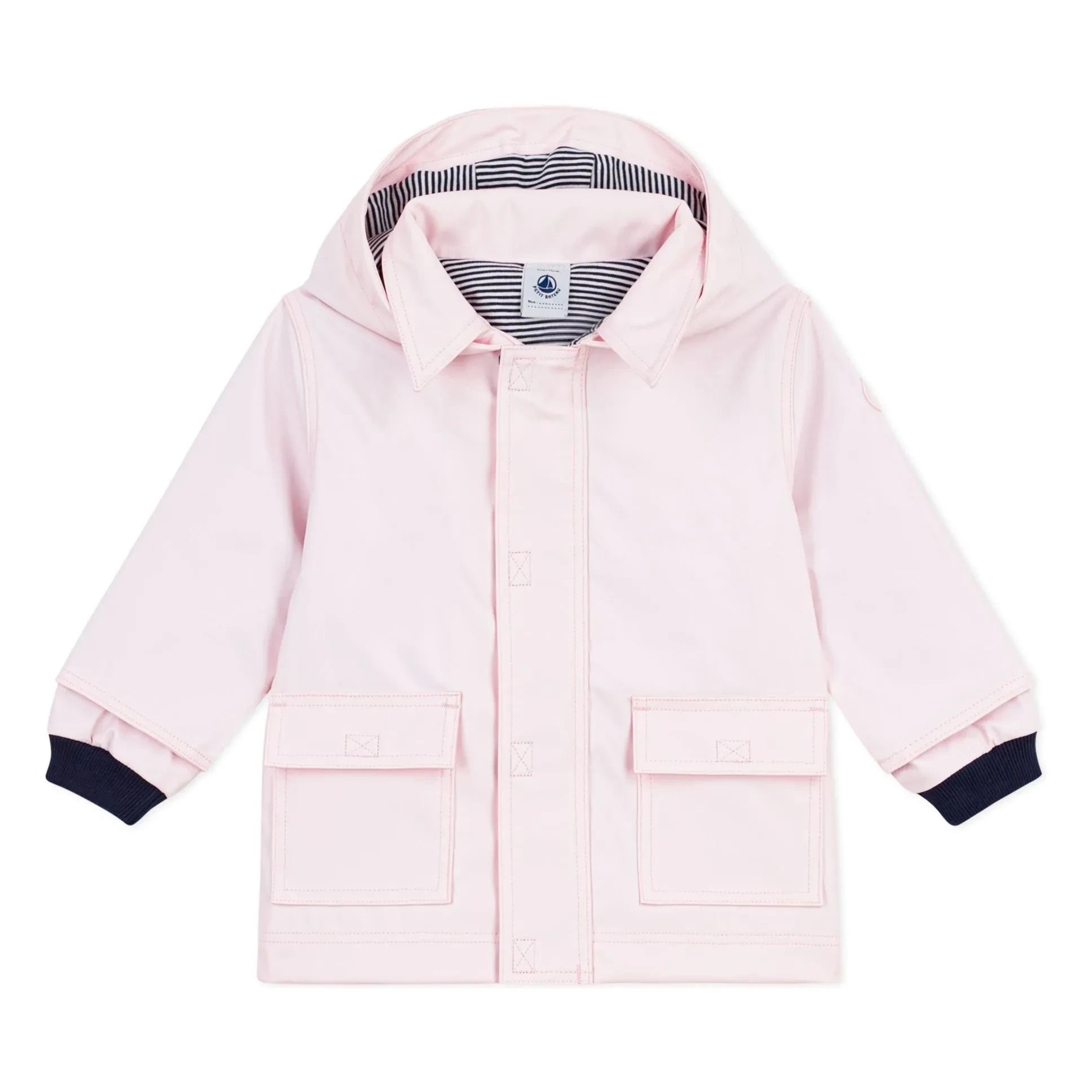 Petit Bateau - Gabardina icónica de fibra reciclada para bebé | Rosa claro