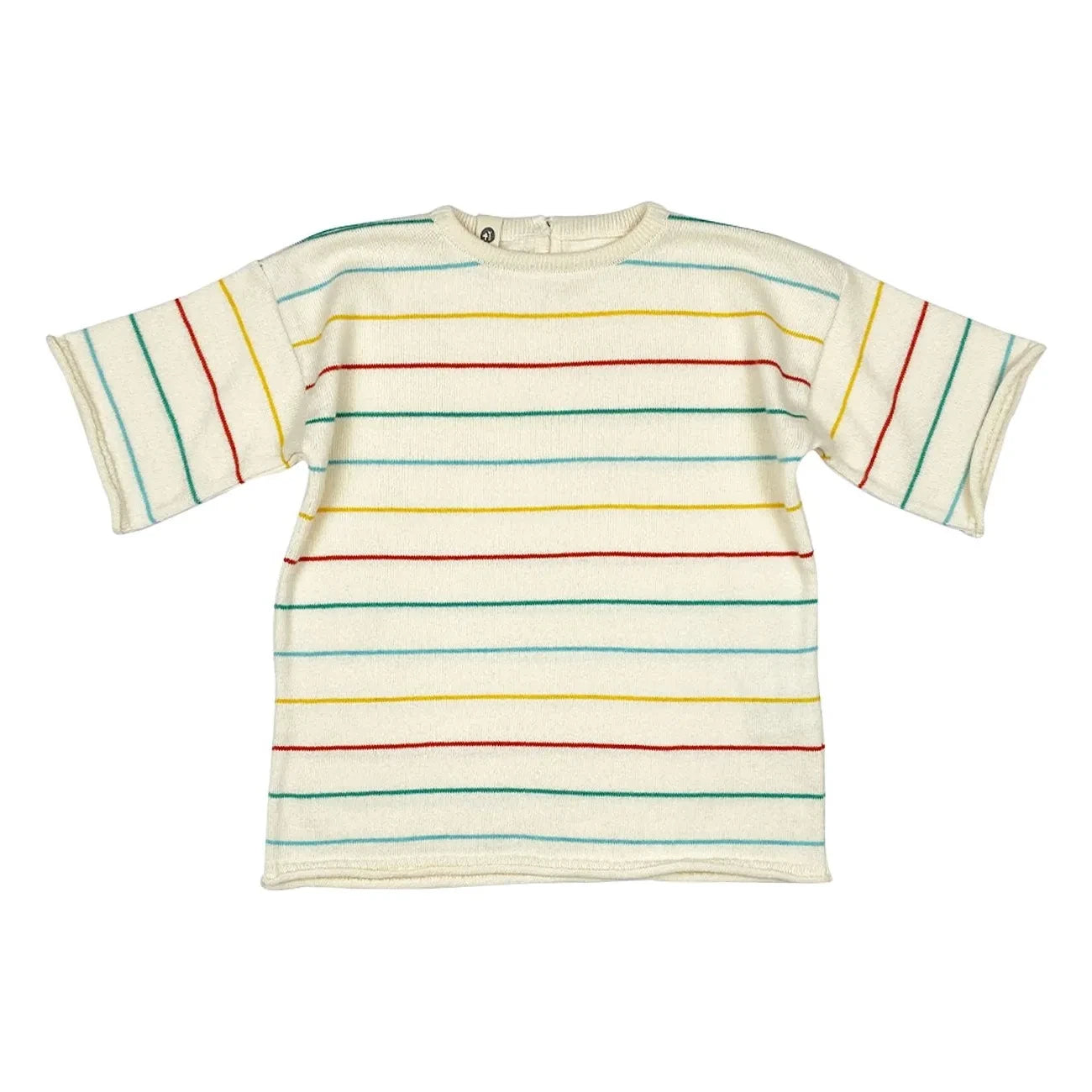 Bayiri - Camiseta de algodón orgánico a rayas botánicas | Crudo