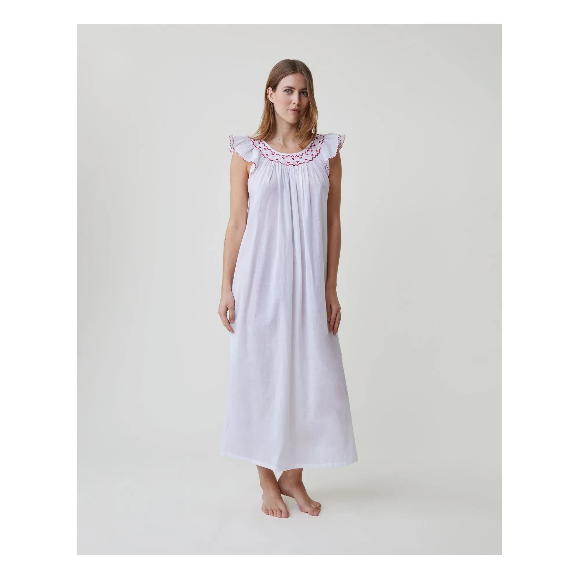 Scarlette Ateliers - Camisón bordado a mano Dona | Rojo