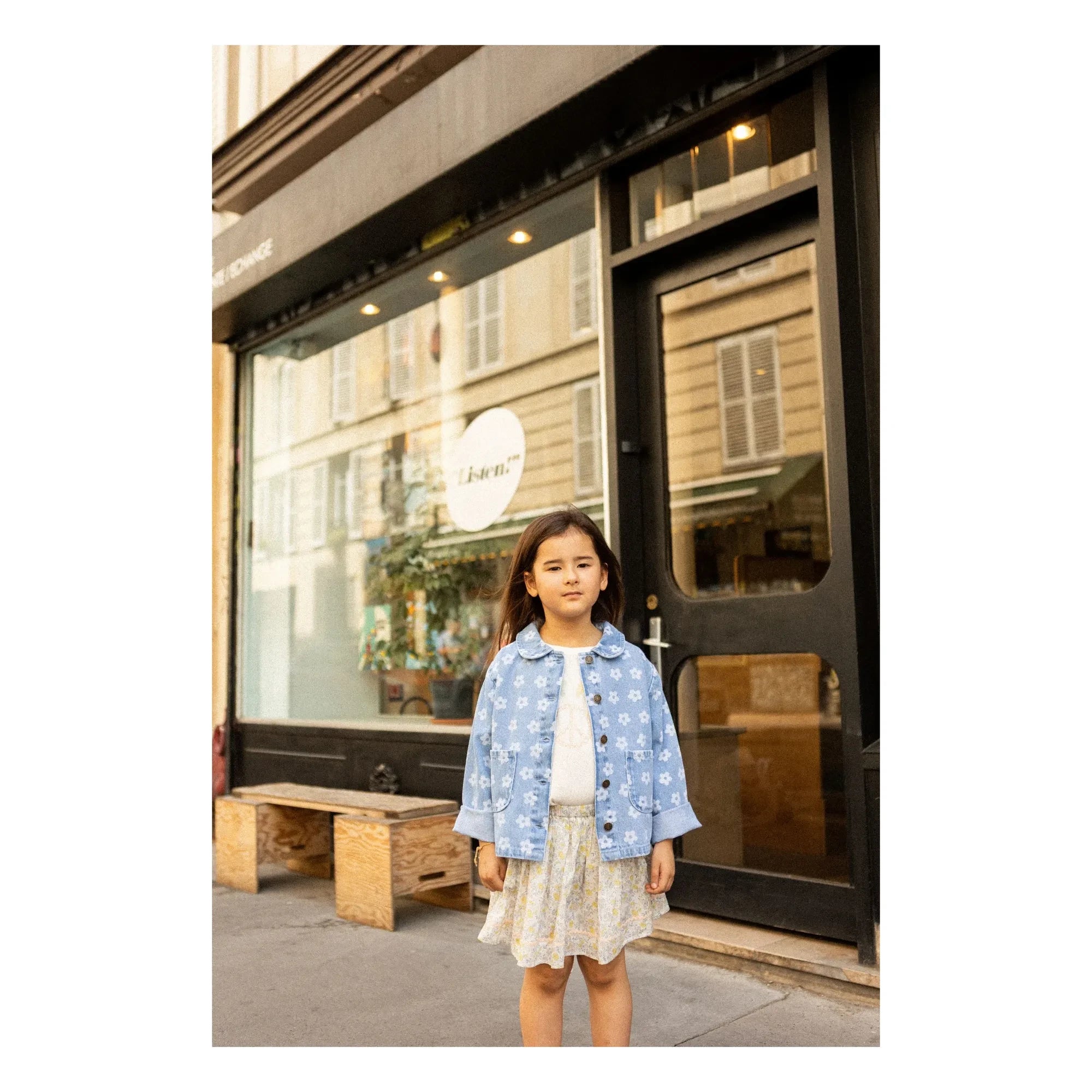 Louis Louise - Chaqueta vaquera floral marrón | Azul claro