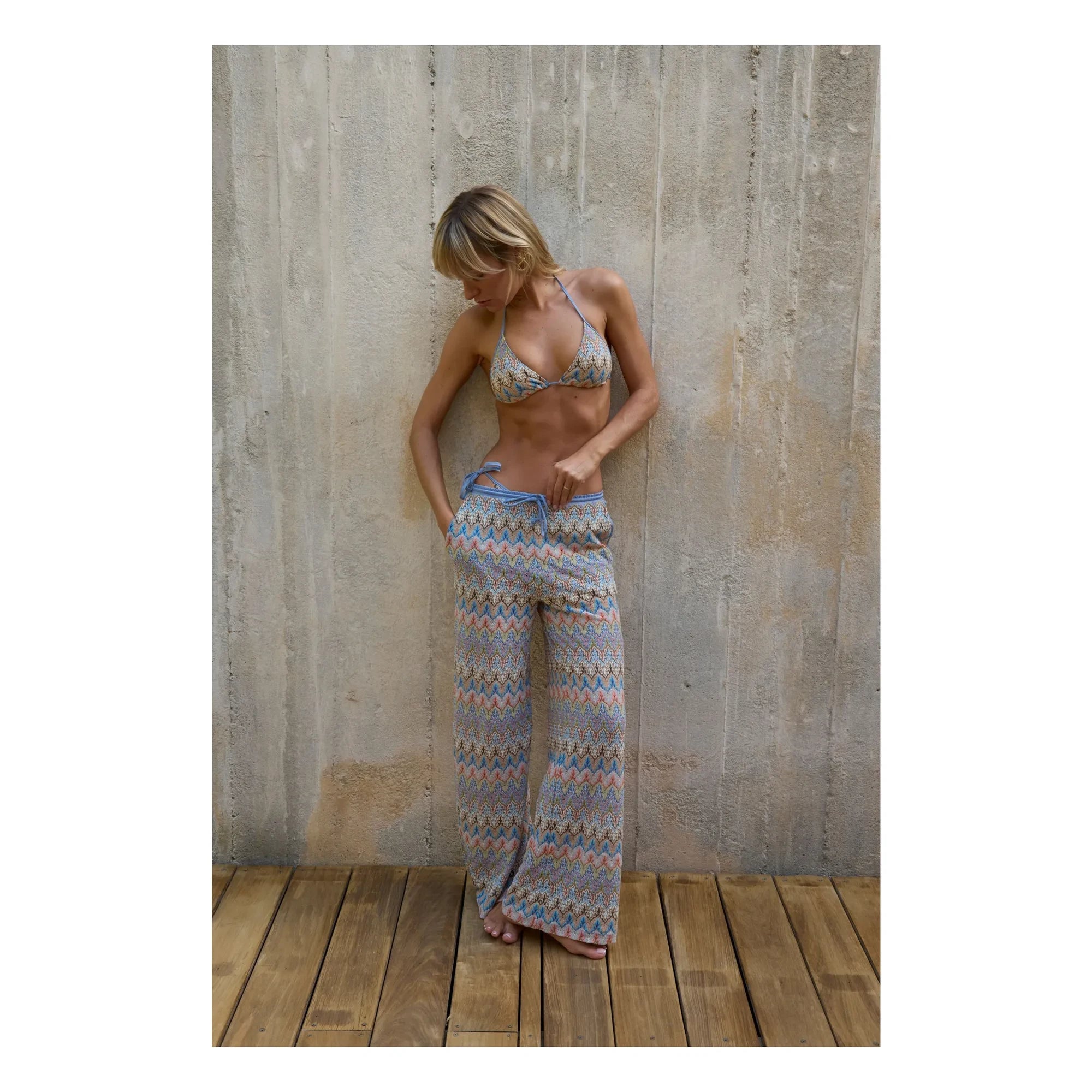 Baie Brune - Pantalón de punto Maud | Coral