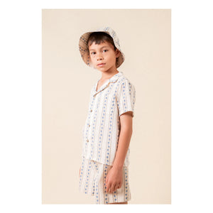 birinit - Camisa de algodón orgánico con bolsillo floral Sariñena | Marfil