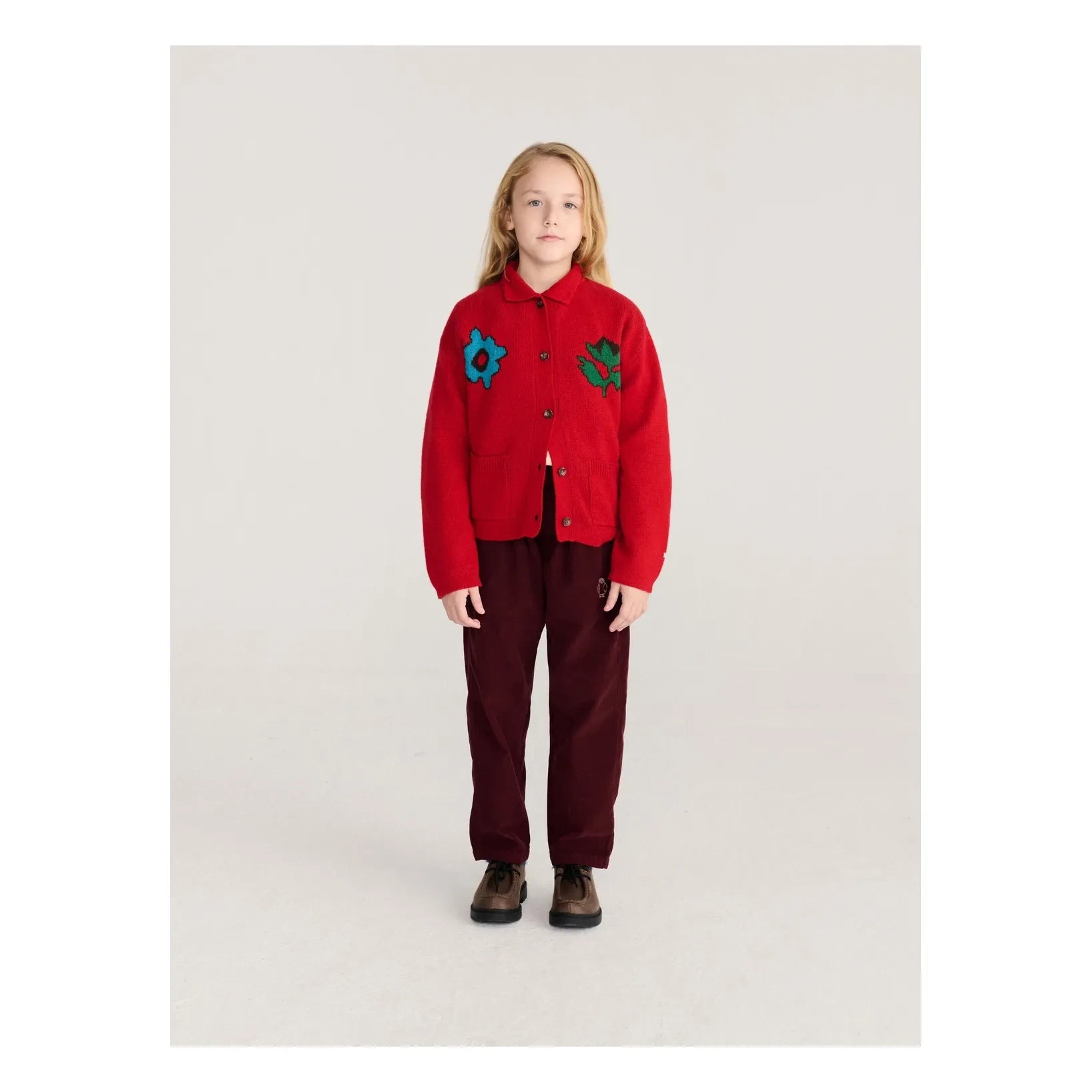 Bobo Choses - Cárdigan de lana con flores | Rojo