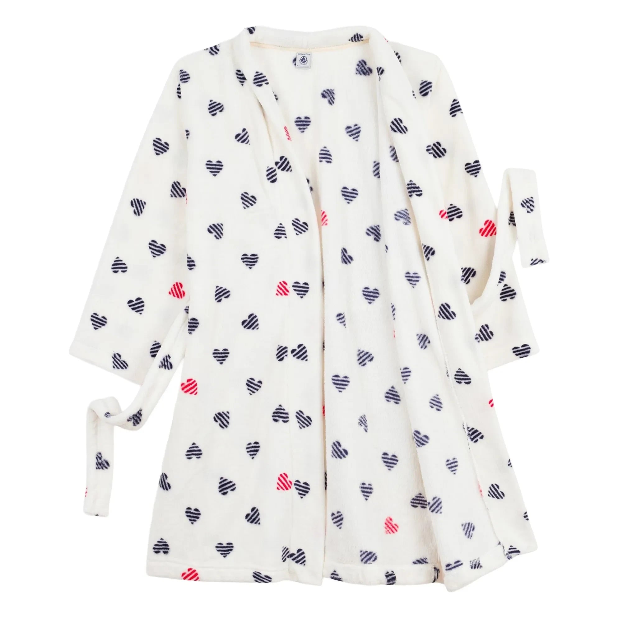 Petit Bateau - Batín Corazones Rayas | Blanco