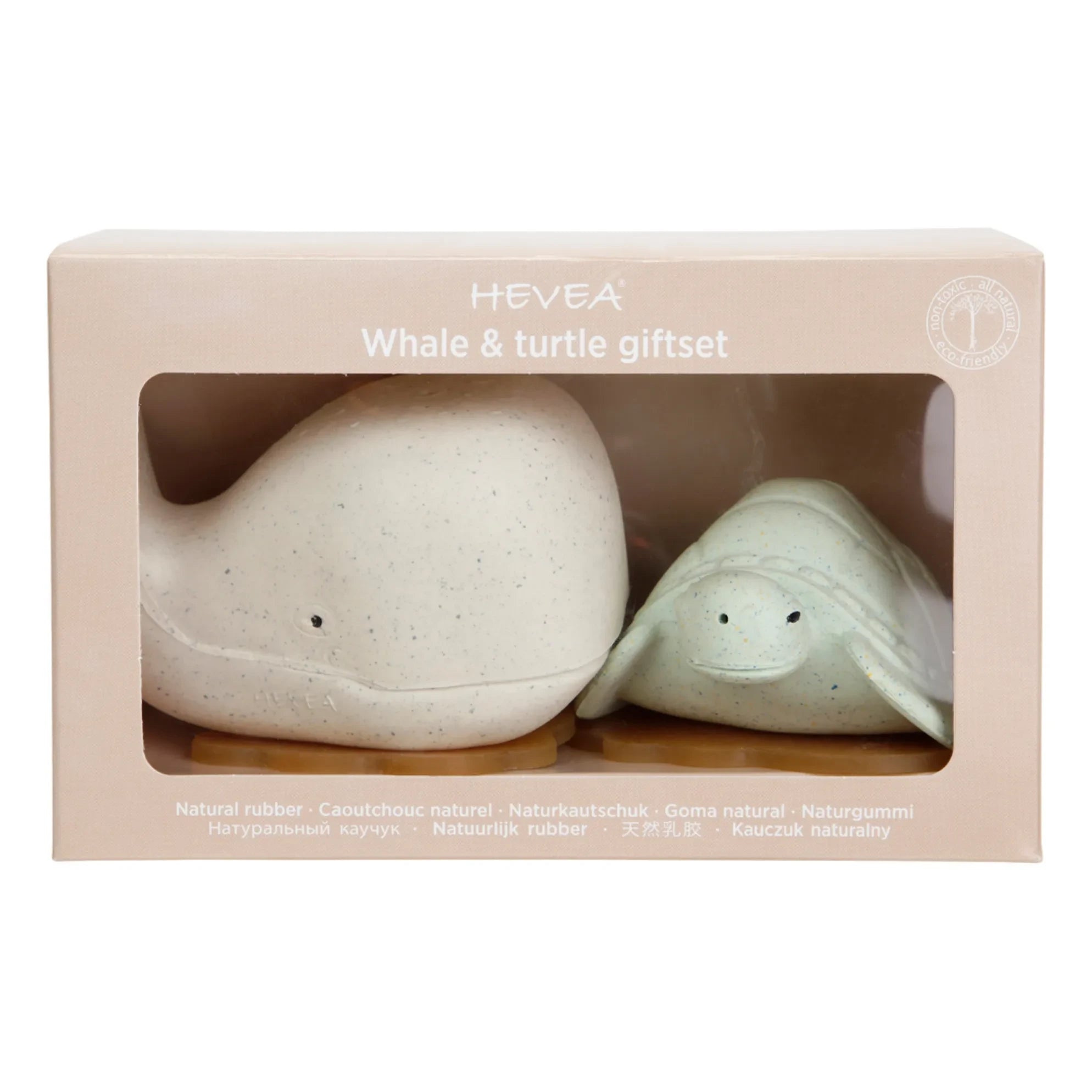 Hevea - Set de Juguetes de Baño Reciclados - Tortuga y Ballena | Salvia