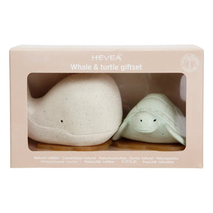 Hevea - Set de Juguetes de Baño Reciclados - Tortuga y Ballena | Salvia