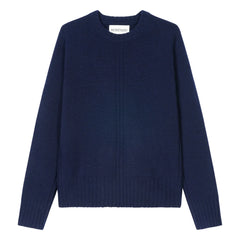Bompard - Suéter de Cachemira de Canalé con Cuello Redondo | Azul Marino