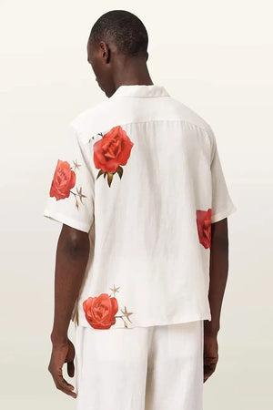 AllSaints Camisa de lino para hombre FLEUR