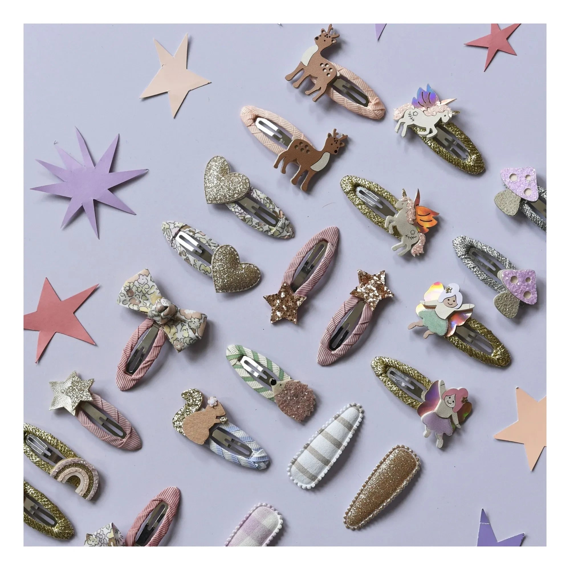 Rockahula Kids - Set de 2 Pinzas Corazón con Flores | Dorado