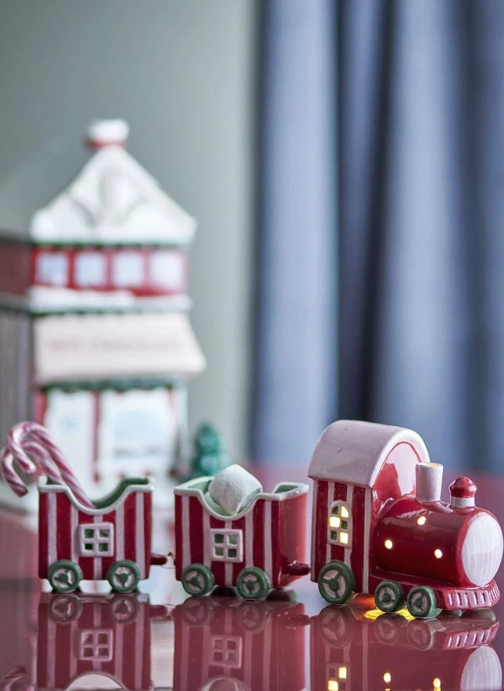 Bloomingville - Decoración de tren de cerámica Gloria | Rojo