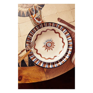 Tressé - Desenli tatlı tabağı | Kahverengi