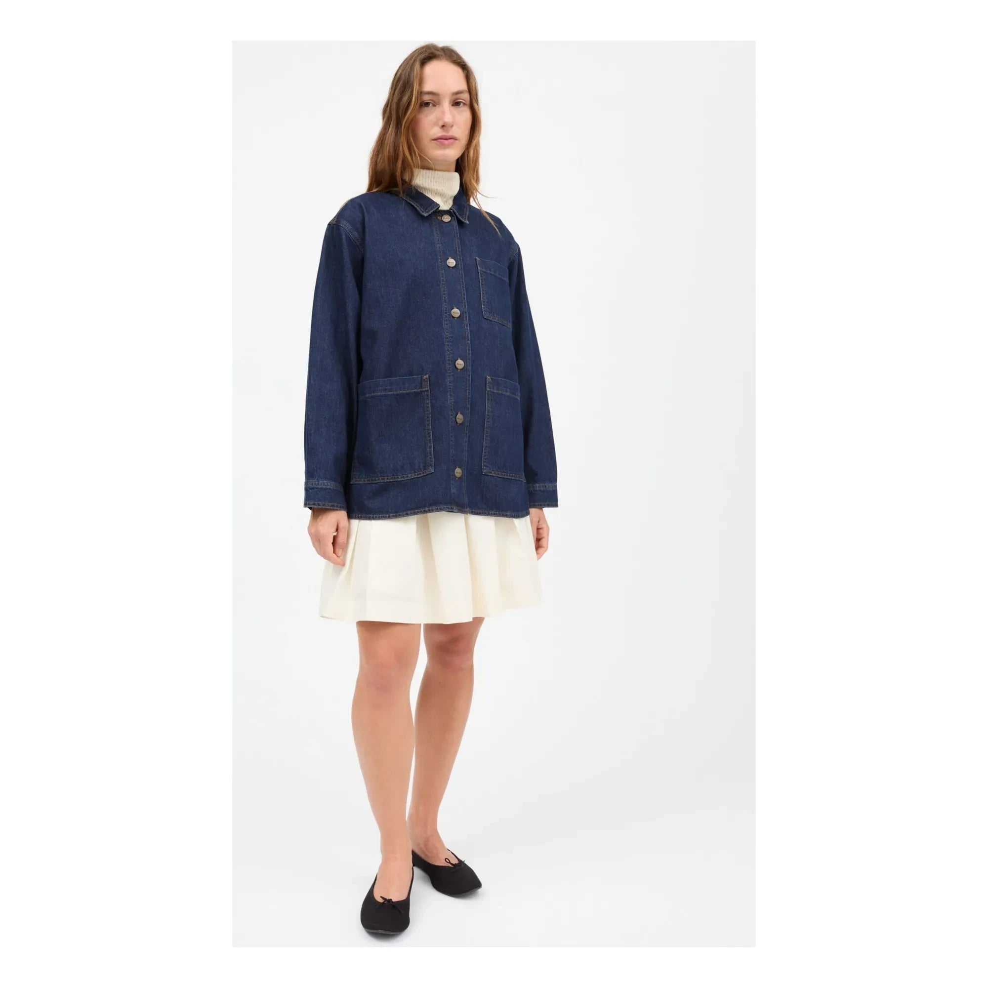 Skall Studio - Sobrecamisa Henny de algodón orgánico | Azul índigo