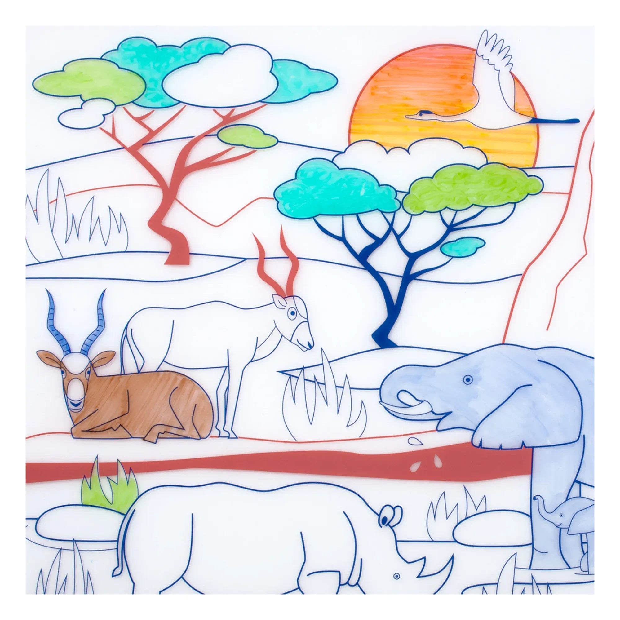 Superpetit - Salvamanteles para colorear Savanna | Óxido