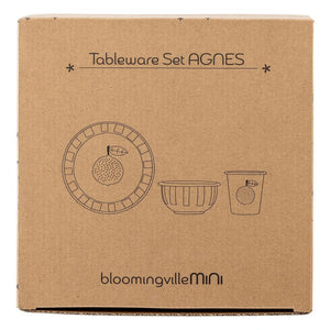 Bloomingville Mini - Vajilla de esmalte Agnès | Blanca