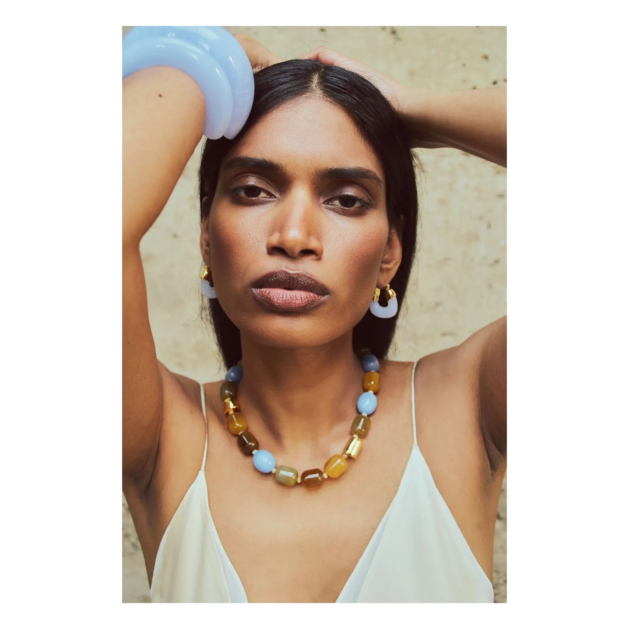 Lizzie Fortunato - Pendientes pequeños Organic | Azul claro