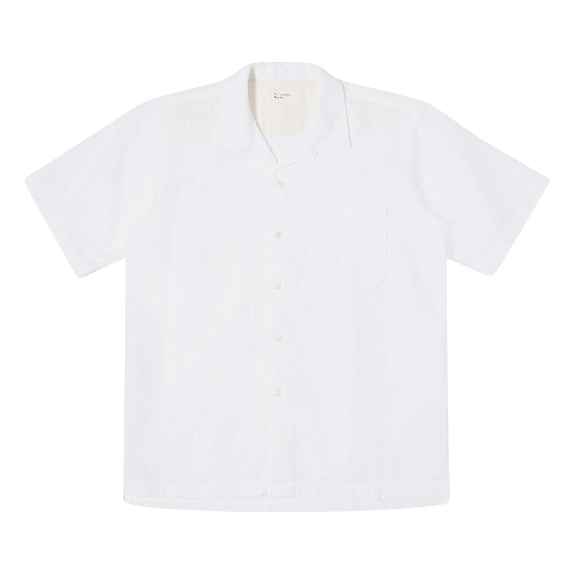 Universal Works - Camisa de manga corta Camp | Blanco