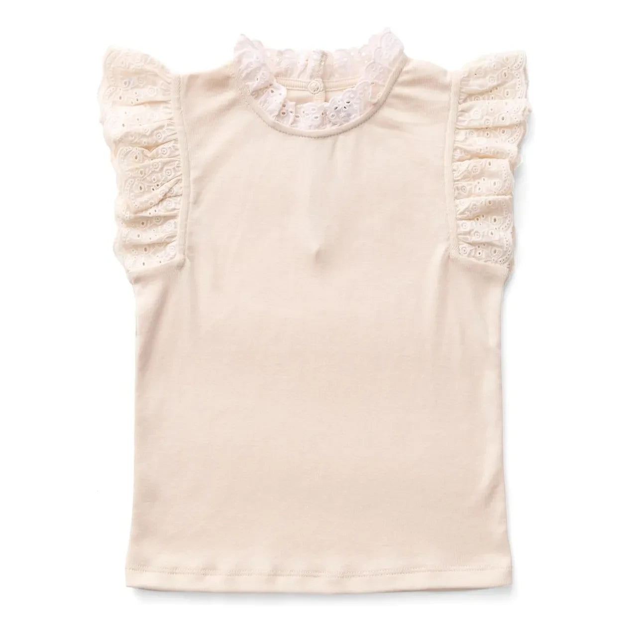 Soor Ploom - Camiseta de algodón orgánico con calados Pointelle | Rosa beige