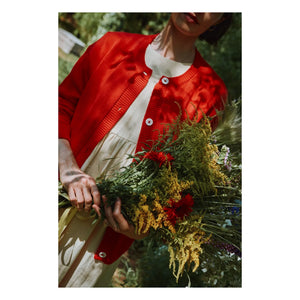 Poudre Organic - Cárdigan de algodón orgánico Pétale | Rojo