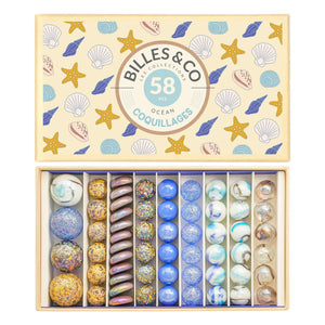 Billes & Co - Juego de 58 bolas de concha